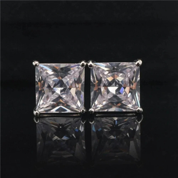 "4MM S925 Sterling Silver CZ Stud Earrings for Women/Girl, US19251024 - Picture 1 of 11
